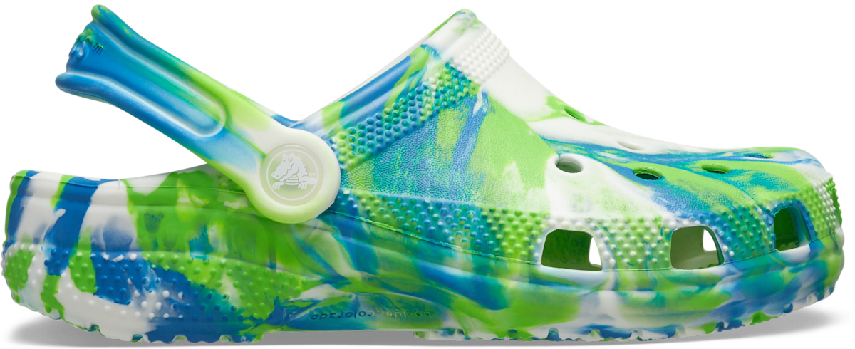 Crocs Classic Glow Marbled Clog Kids Prep Blue Multi