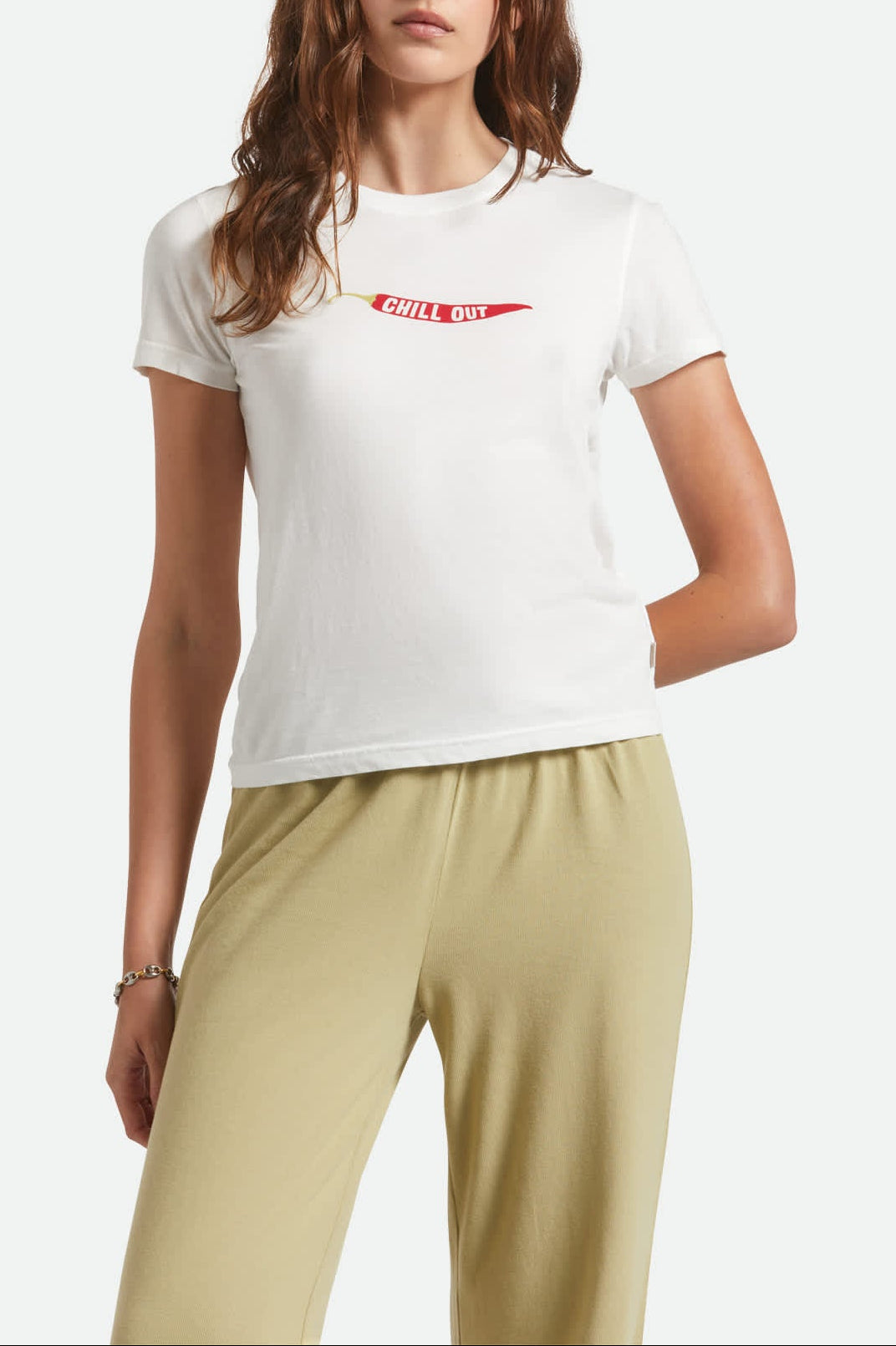 Brixton Chill Out Fitted Crew Tee - Off White