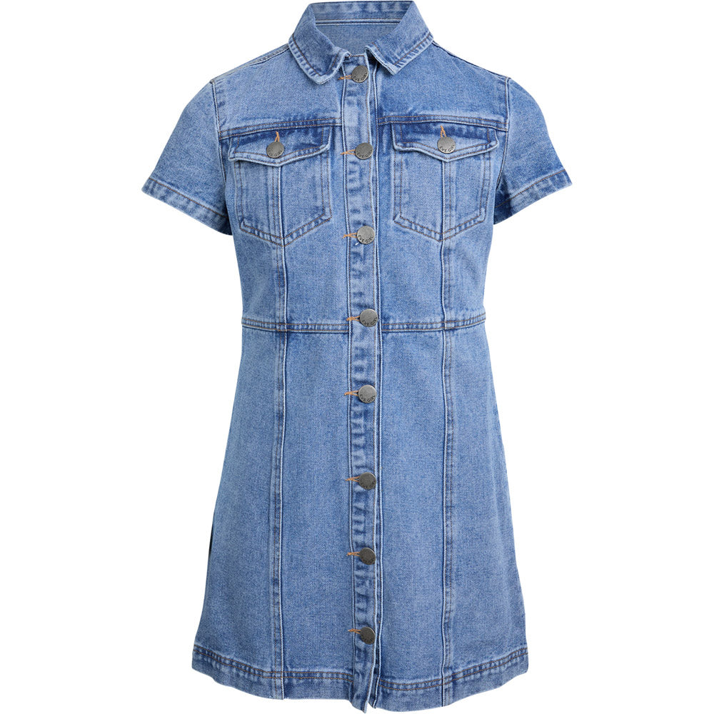 Eve Girl Jenny Denim Dress - Mid Blue