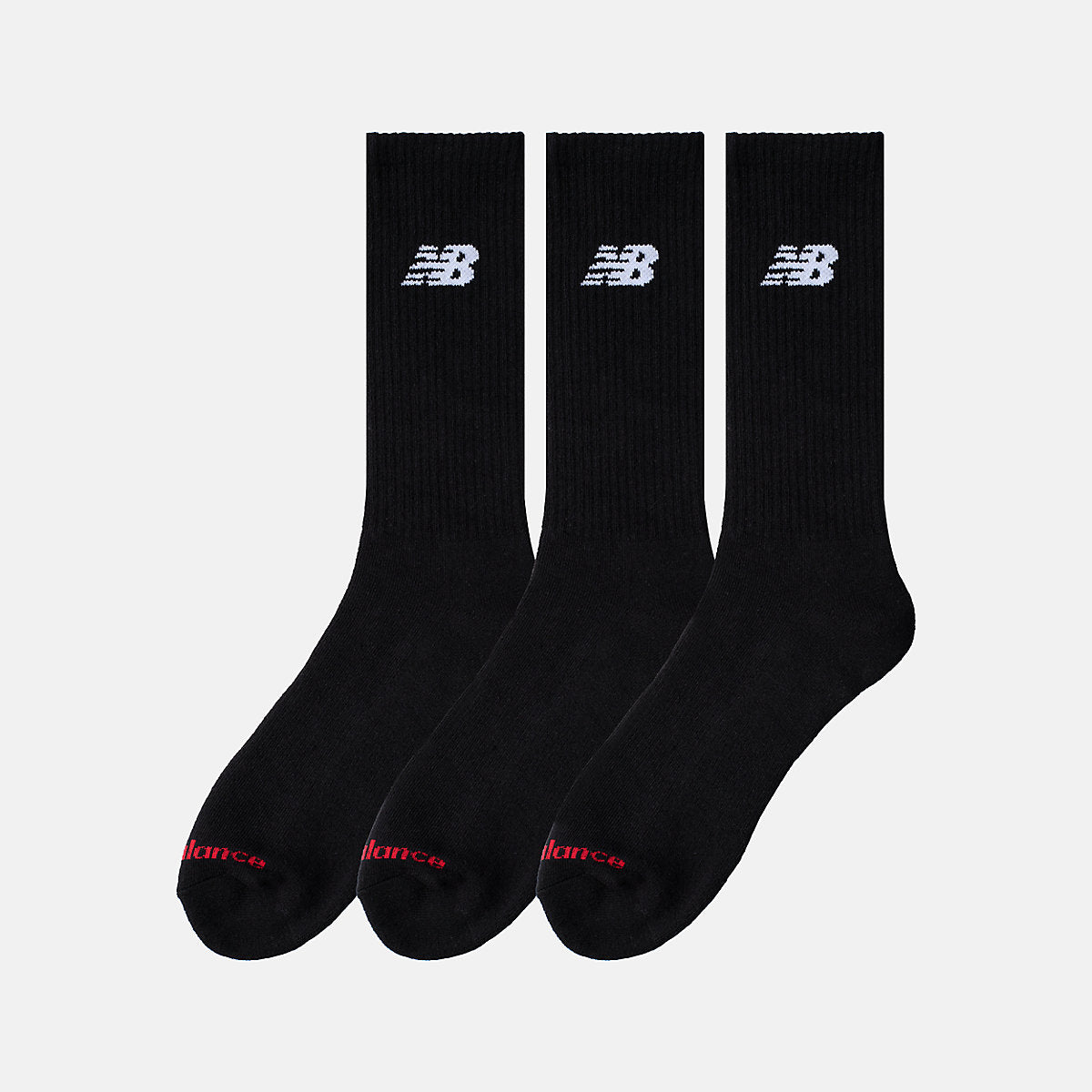 New Balance NB Crew Socks 3 pack in black - detail