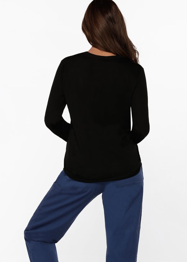 Lotus Long Sleeve Top - Black