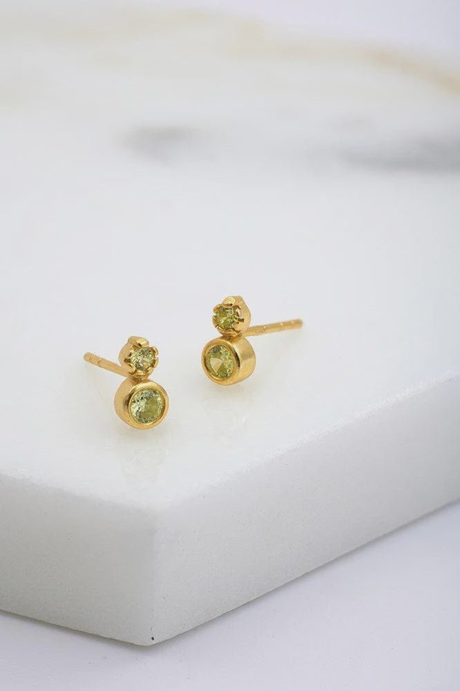 Zafino Marnie Stud Earring - Green / Gold