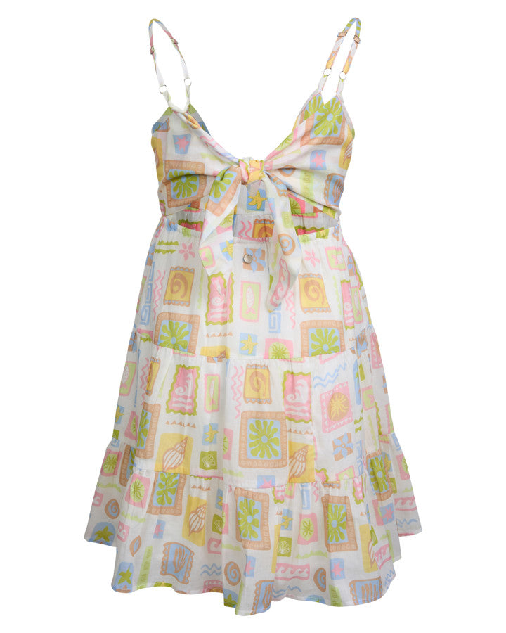 Eve Girl Matisse Tiered Mini Dress Print - detail