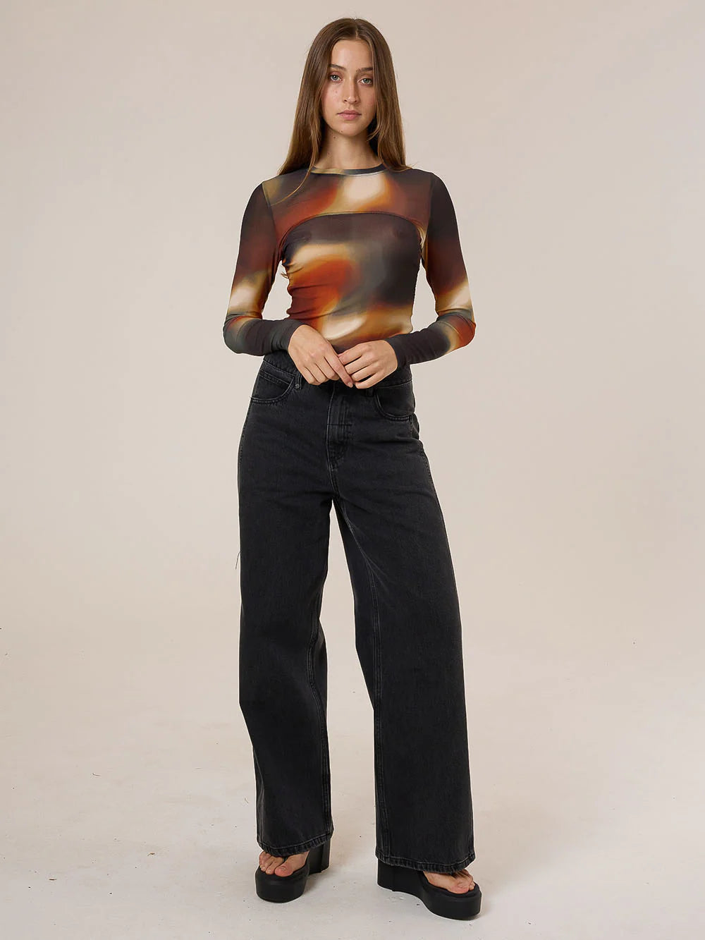 Metamorphic Daze Mesh Top - Black