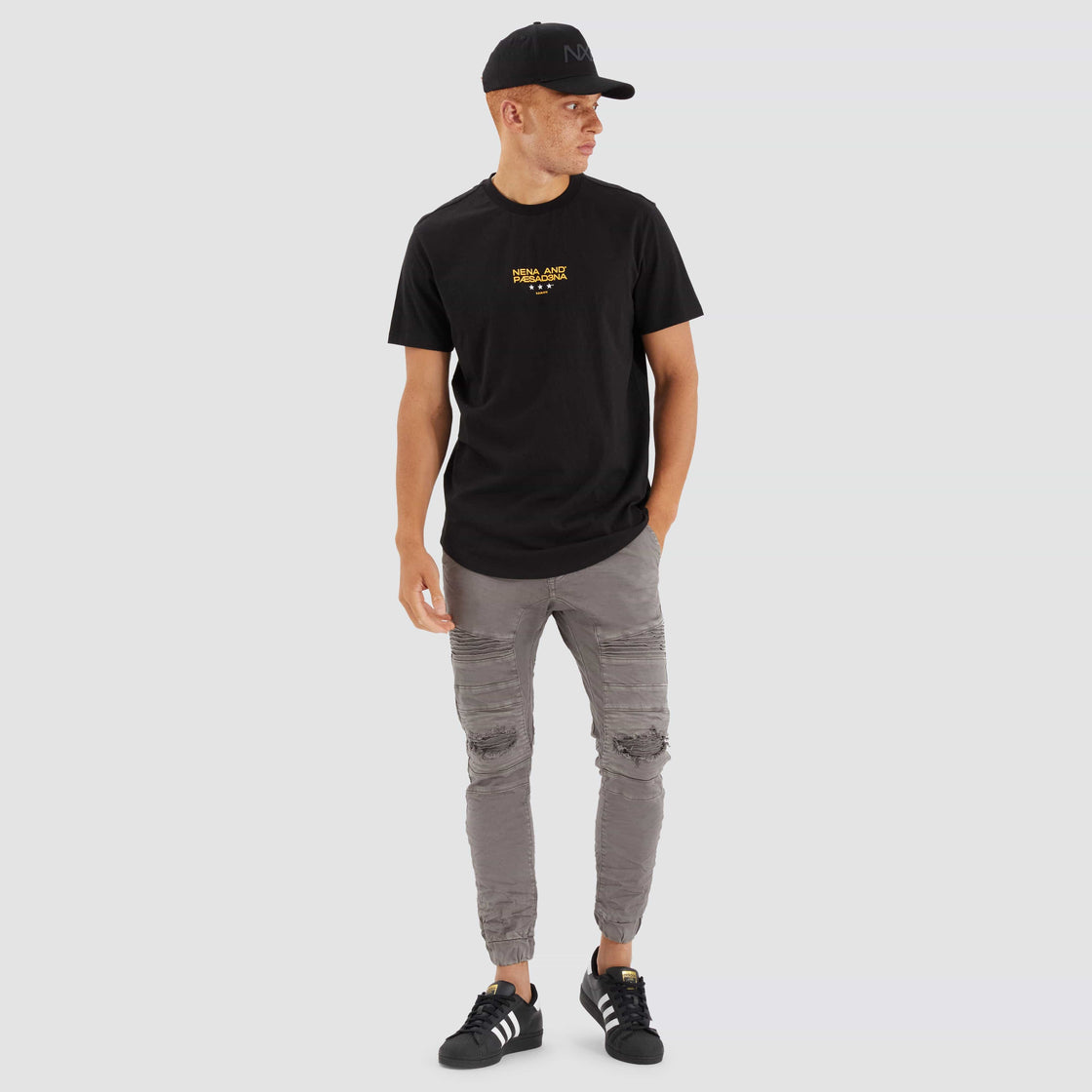 Vector Dual Curved Tee - Jet Black
