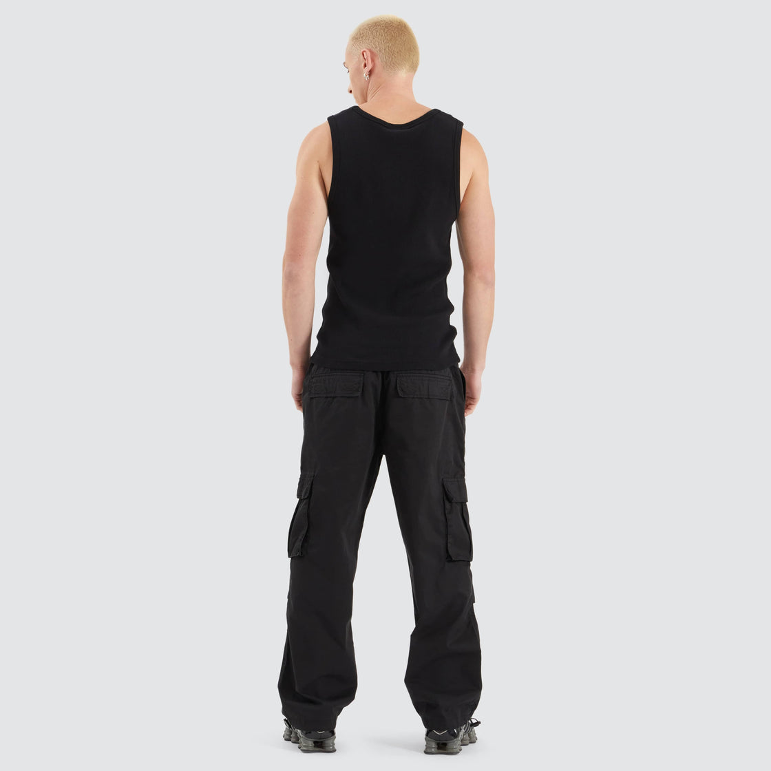 Kai Heavy Waffle Singlet - Black