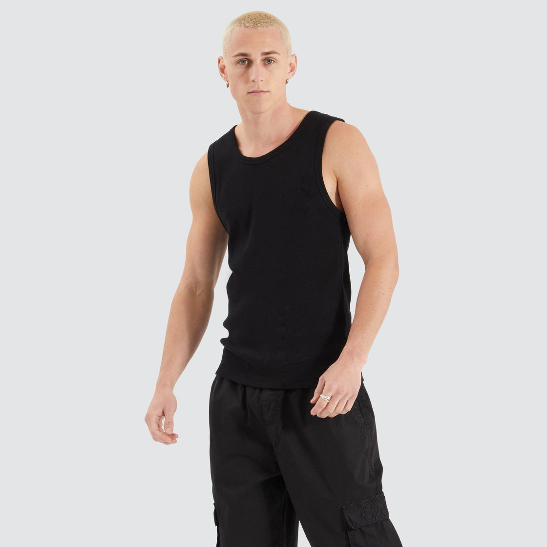 Nomadic Kai Heavy Waffle Singlet - Black