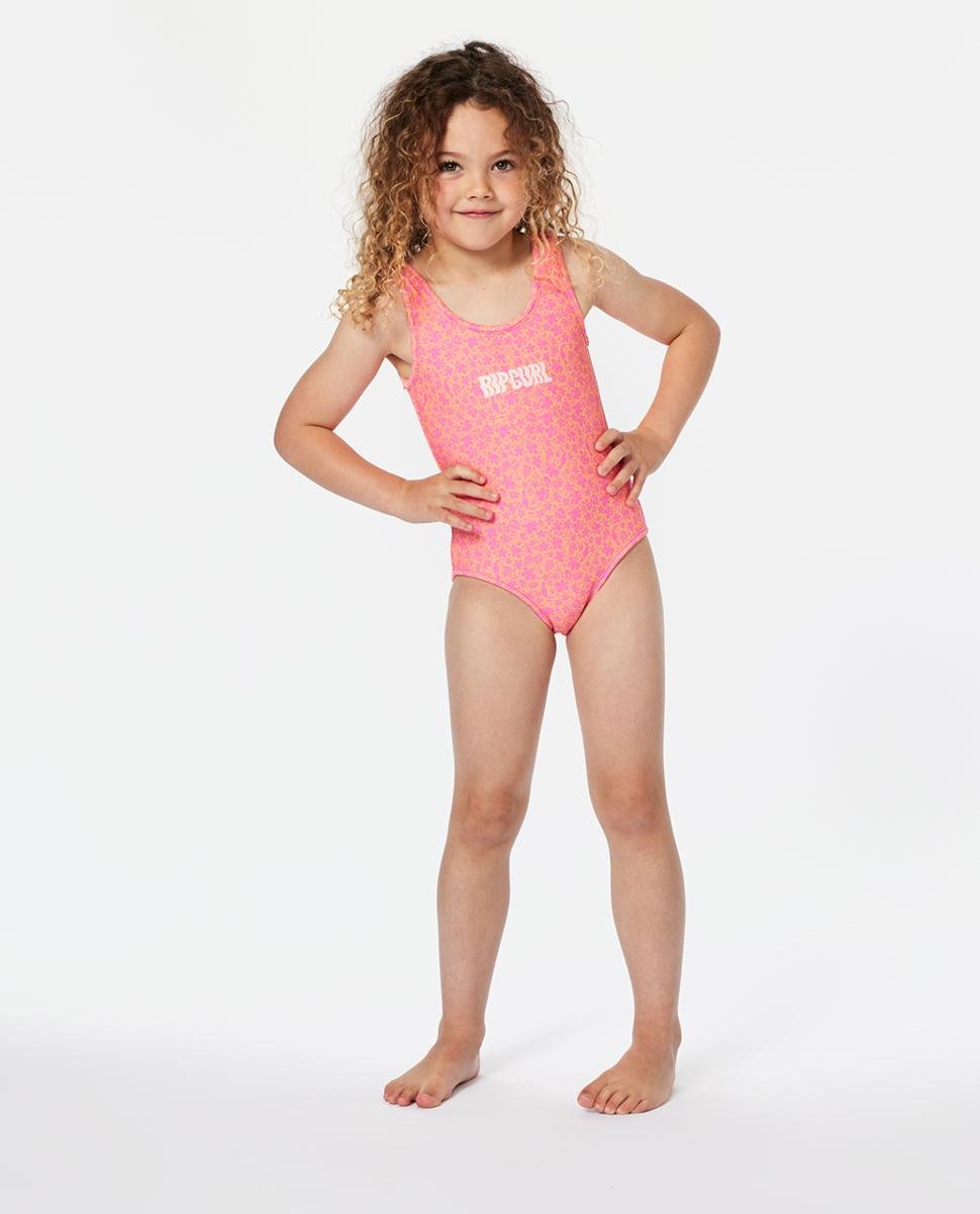 Girls Floral Reversible One Piece - Multico