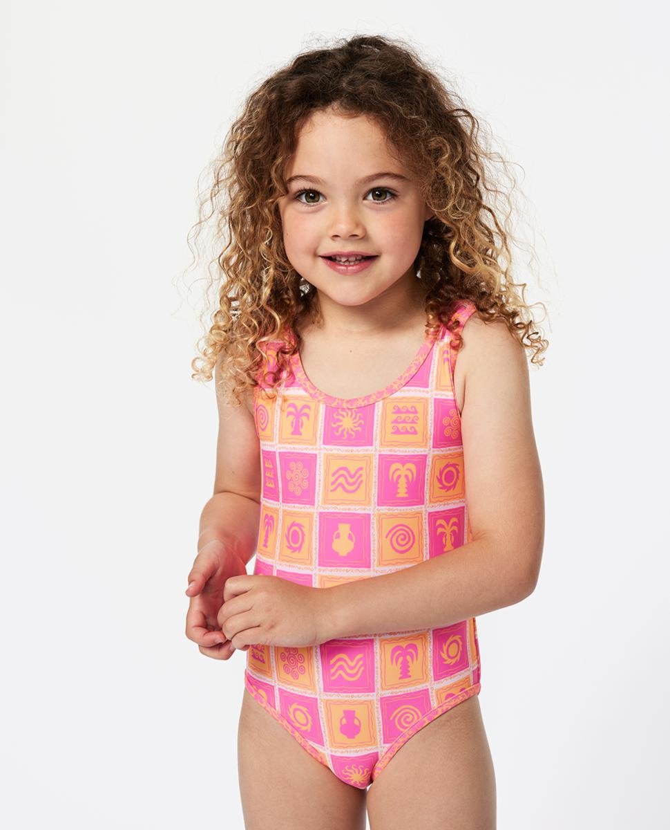 Girls Floral Reversible One Piece - Multico