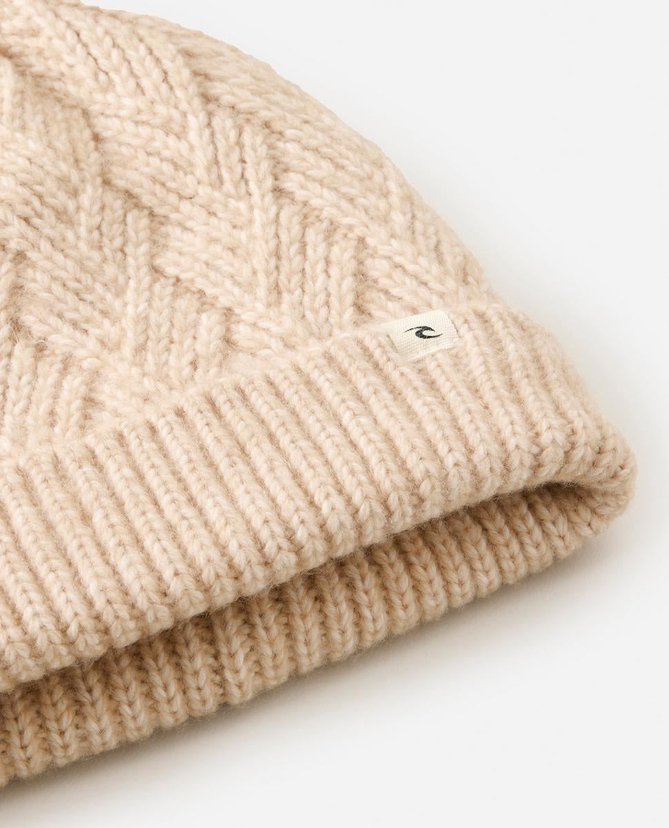 Rip Curl Classic Reg Pom Pom Beanie - Oatmeal (view 2)