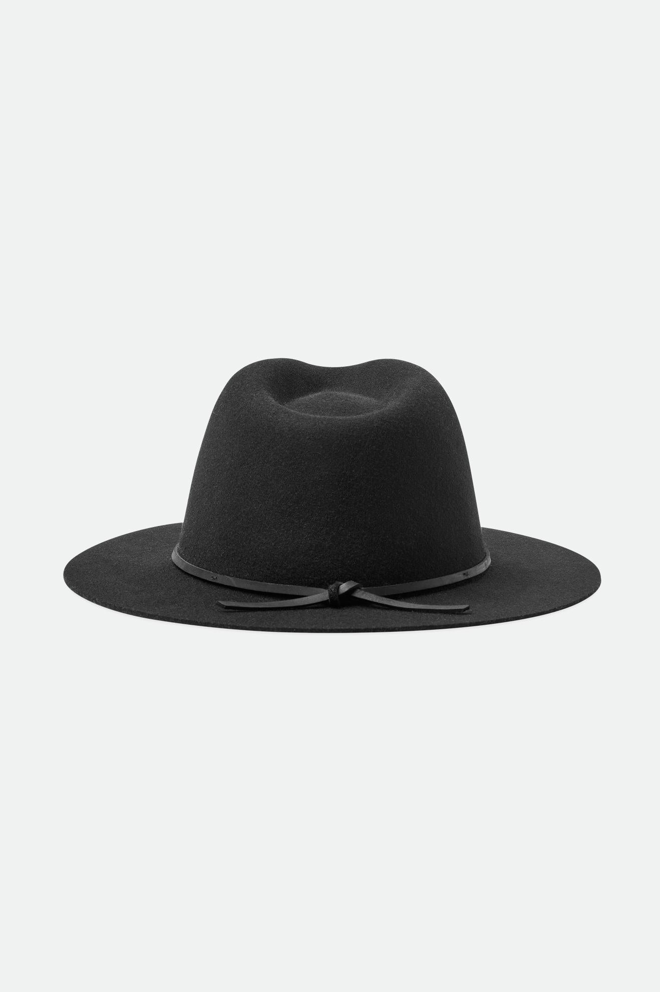 Brixton Wesley Packable Fedora - Black/Black (view 2)