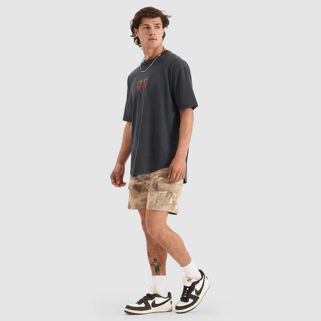 Outlawsheavy Box Fit Scoop Tee - Pigment Anthracite Black