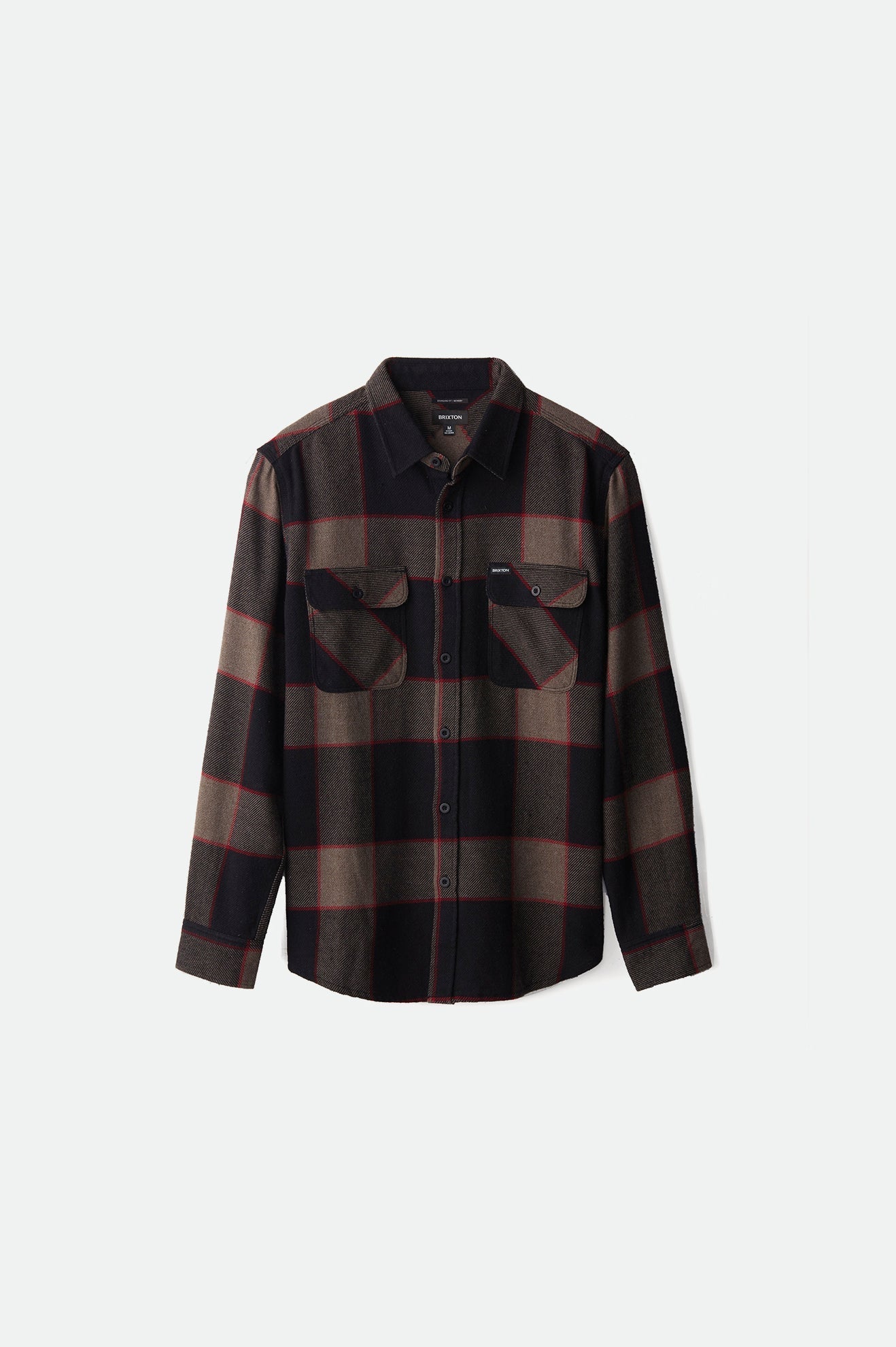 Brixton Bowery Flannel - Heather Grey / Charcoal