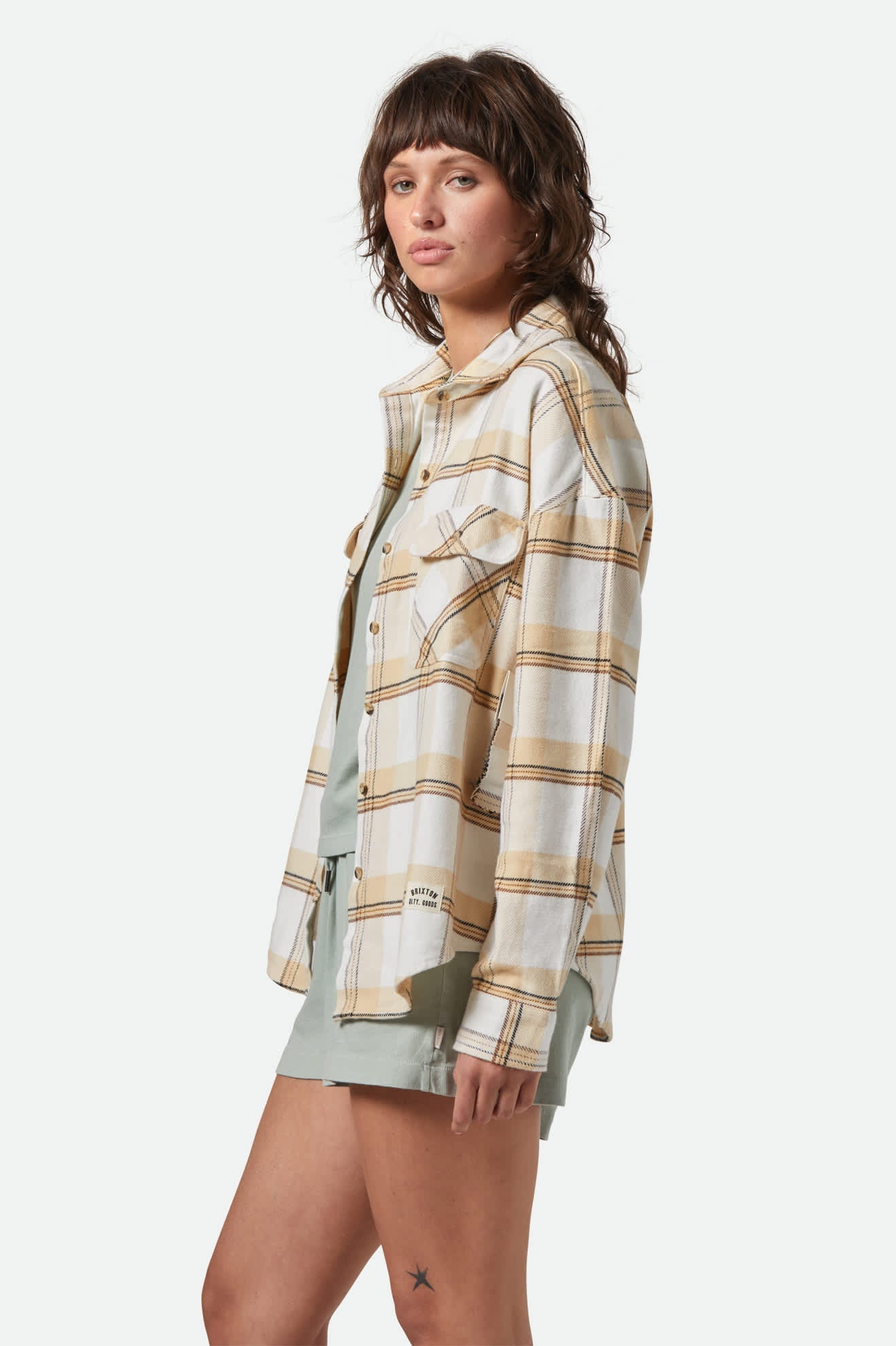 Bowery W Classic Flannel - Off White / Semolina / Washed Copper