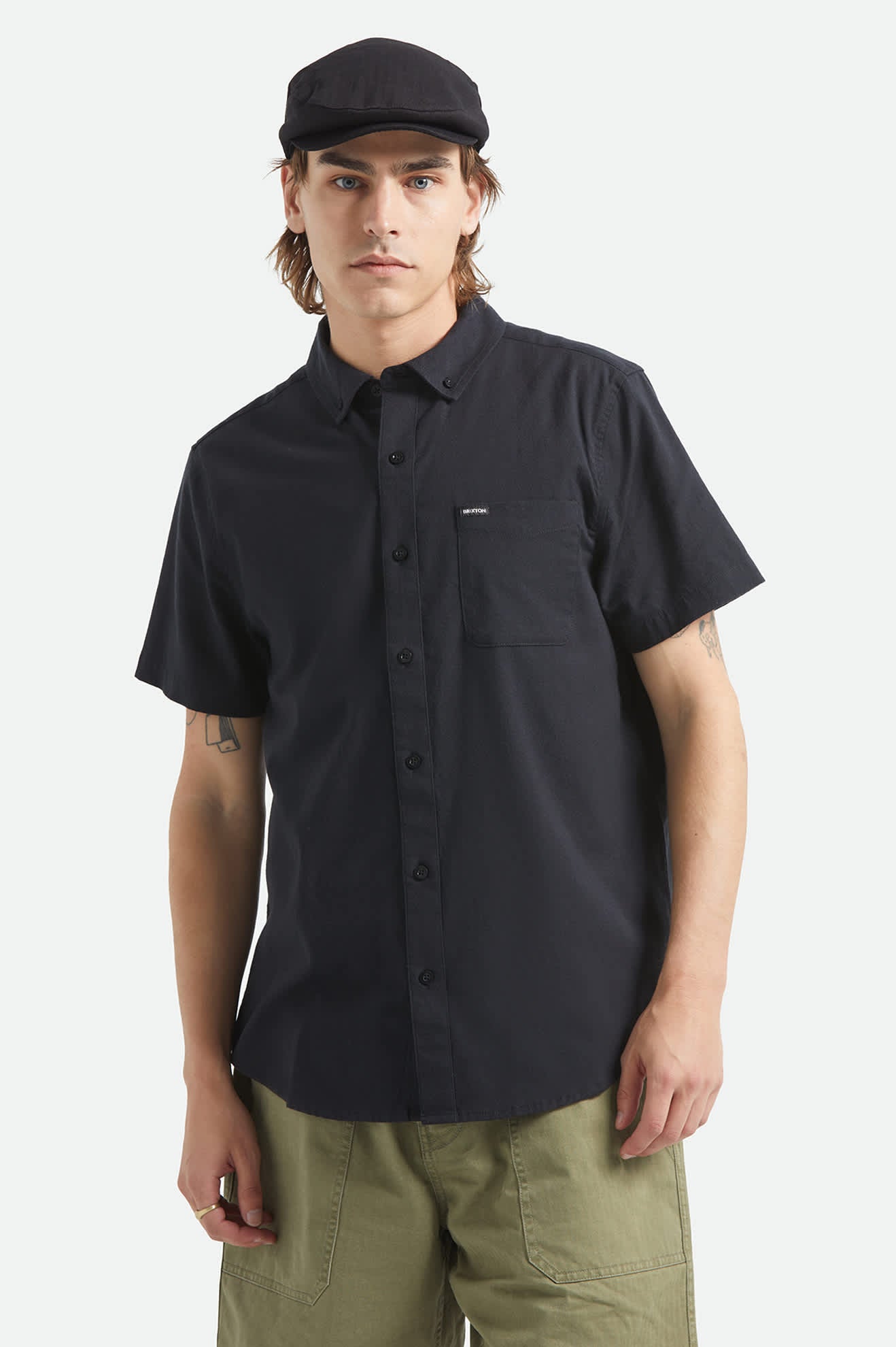 Brixton Sanford Oxford S/S Wvn - Black (view 2)