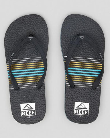 Reef Grom Switchfoot - Youth Thongs - Aqua / Orange Stripe (view 2)