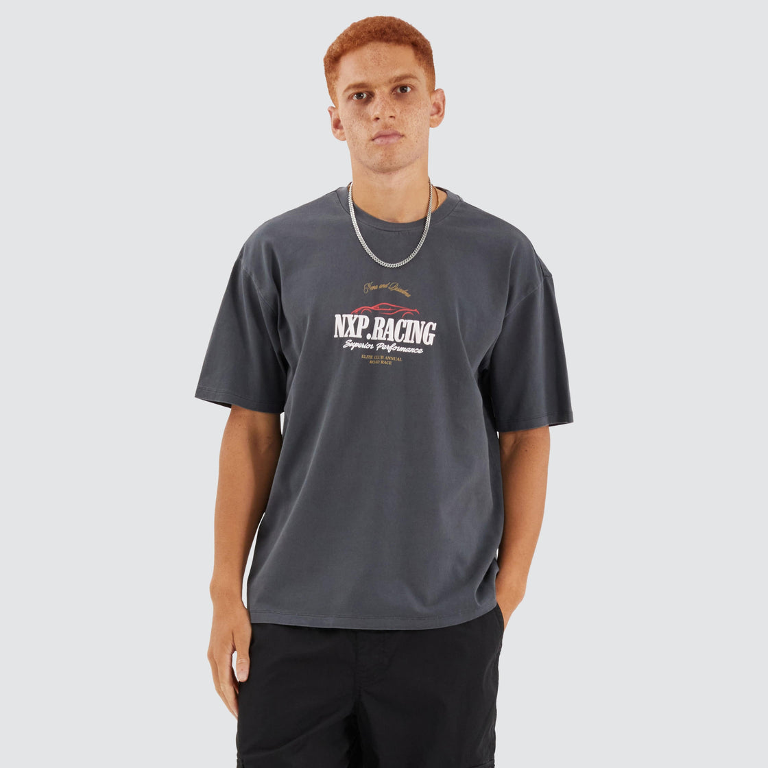 Rein Box Fit Tee - Pigment Asphalt