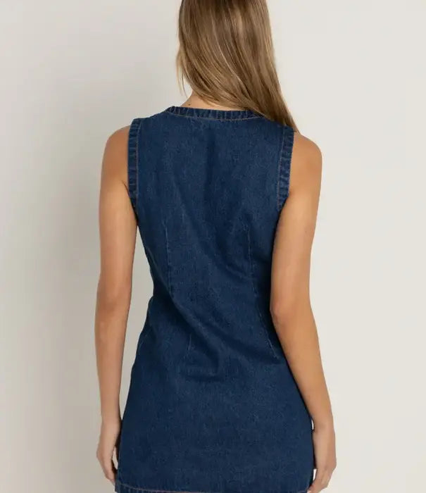 Rhythm Gia Denim Dress - Blue Wash (view 2)