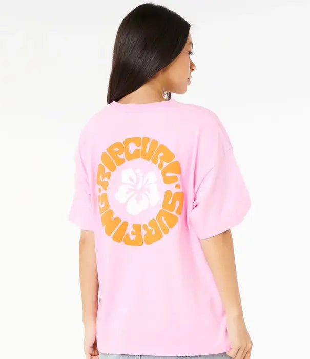 Rip Curl Luxe Surf Heritage Tee - Pastel Pink (view 2)