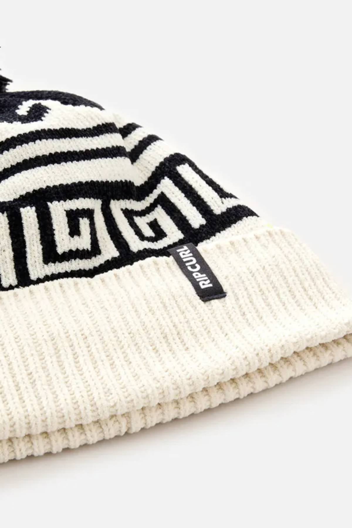Soleil Regular Pom Pom Beanie - Black / Off White