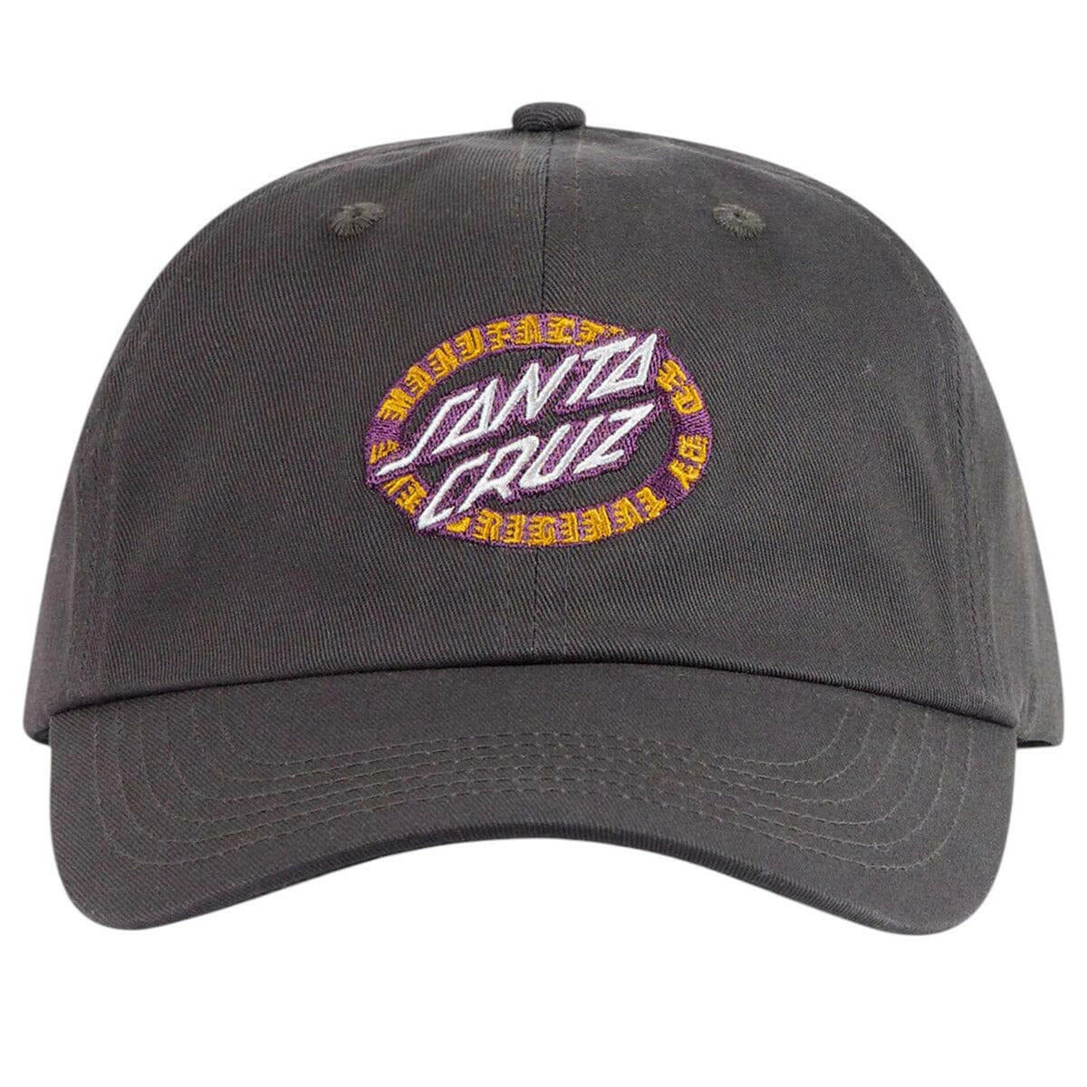 Santa Cruz MFG Dot Oval Dad Cap in off black - front