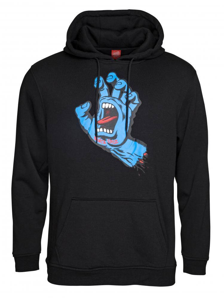 Santa Cruz Screaming Hand Hoody Black, full garment view