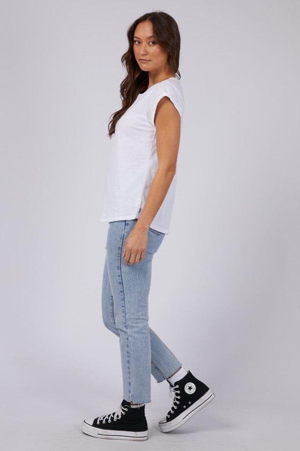 Lucy Scoop Tee - White