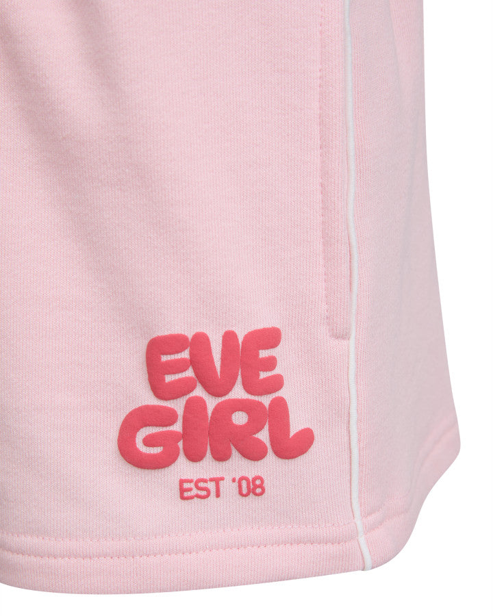 Eve Girl Sports Club Fleece Short in pale pink - detail