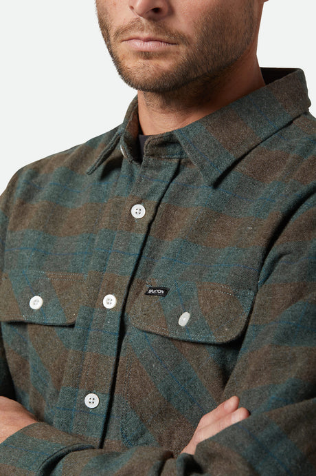 Bowery Vintage LS Overshirt - Green / Blue