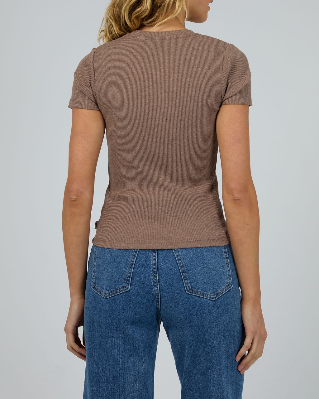 Silent Theory Bella Crop Tee Brown - lifestyle view