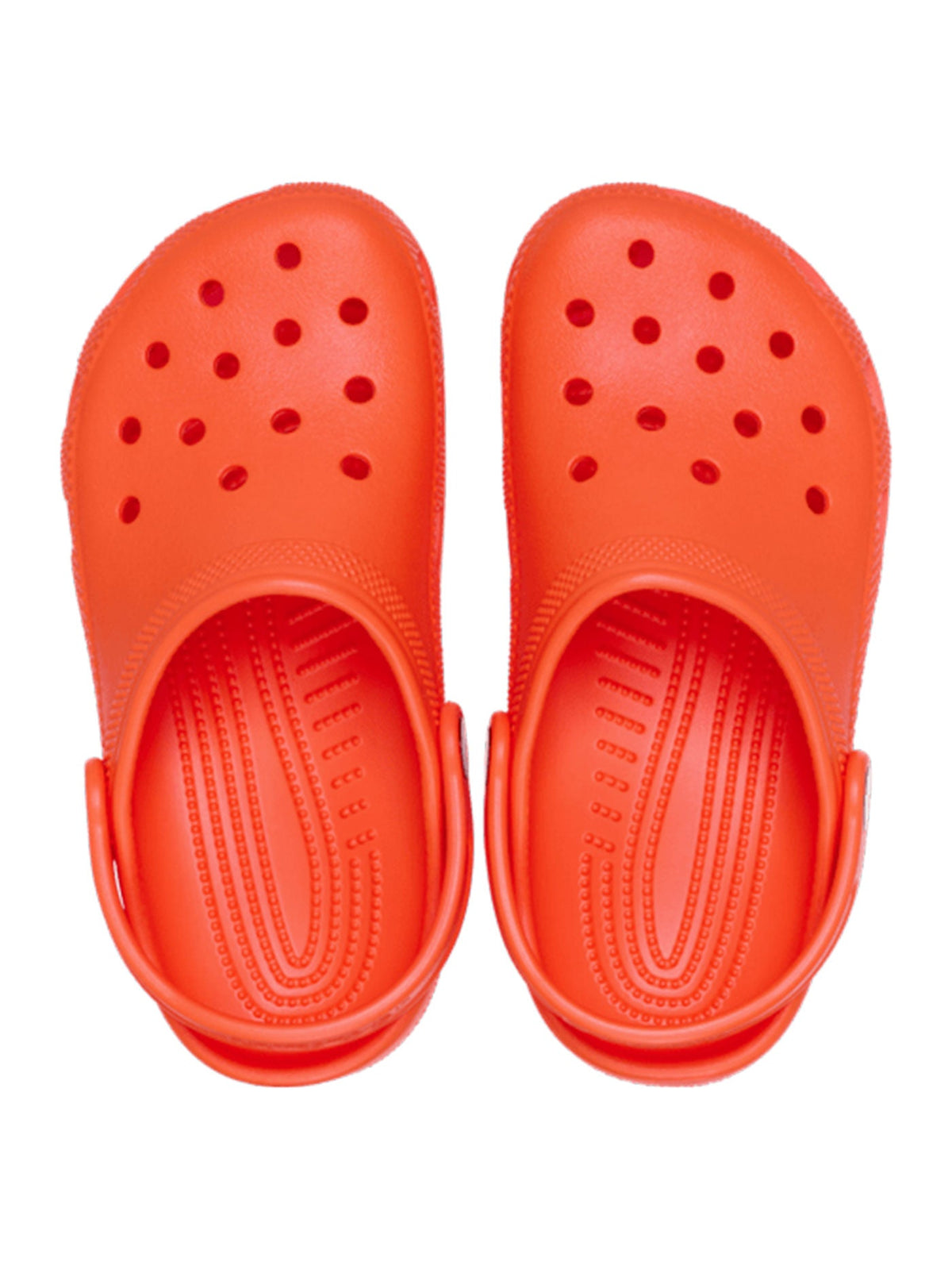 Crocs Toddler Classic Clog in shocking orange - detail