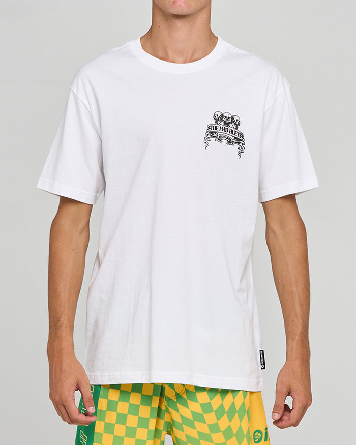 The Mad Hueys Triple Anchor Short Sleeve Tee - White (view 2)