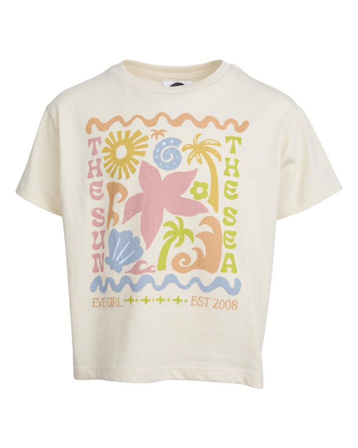 Eve Girl Tropical Tee Vintage White