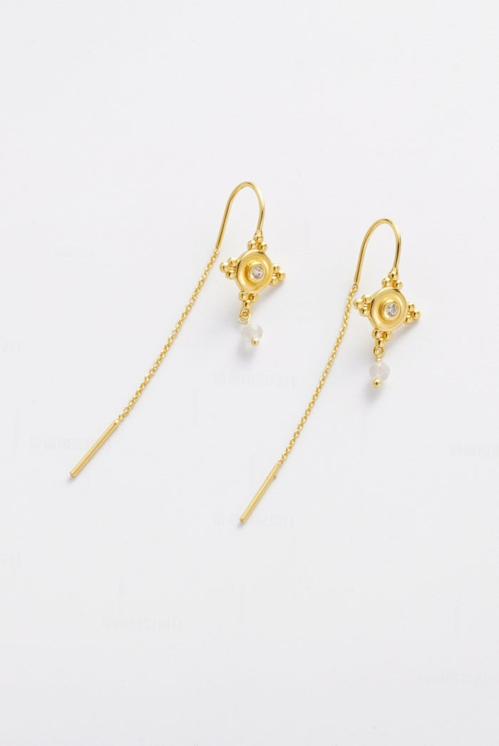 Zafino Faye Thread Earring - Moonstone (view 2)