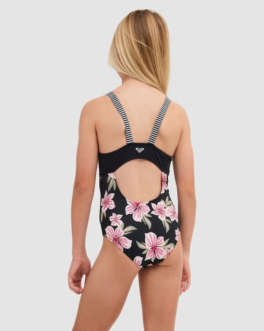 Roxy Of The Pacific One Piece Swimsuit in anthracite - back