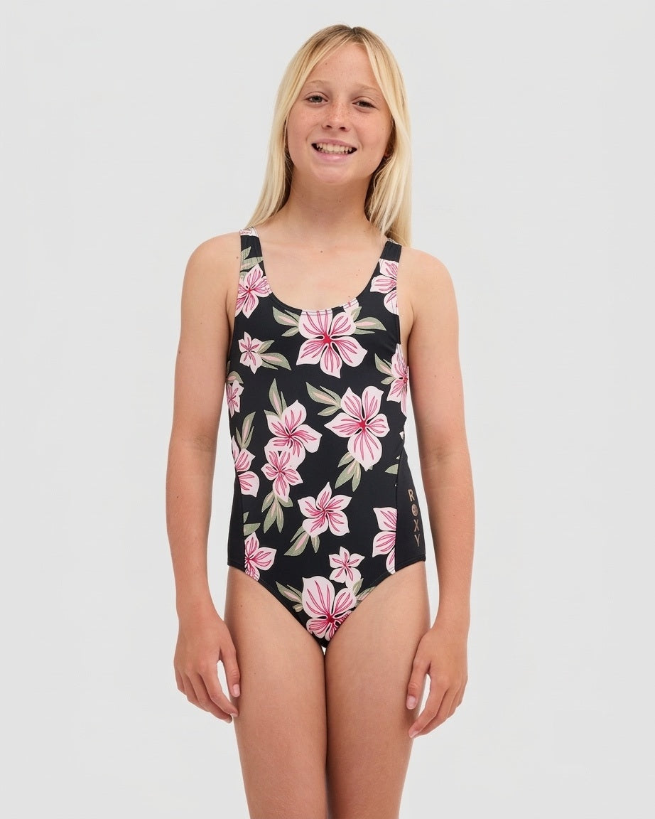 Roxy Of The Pacific One Piece Swimsuit in anthracite - front