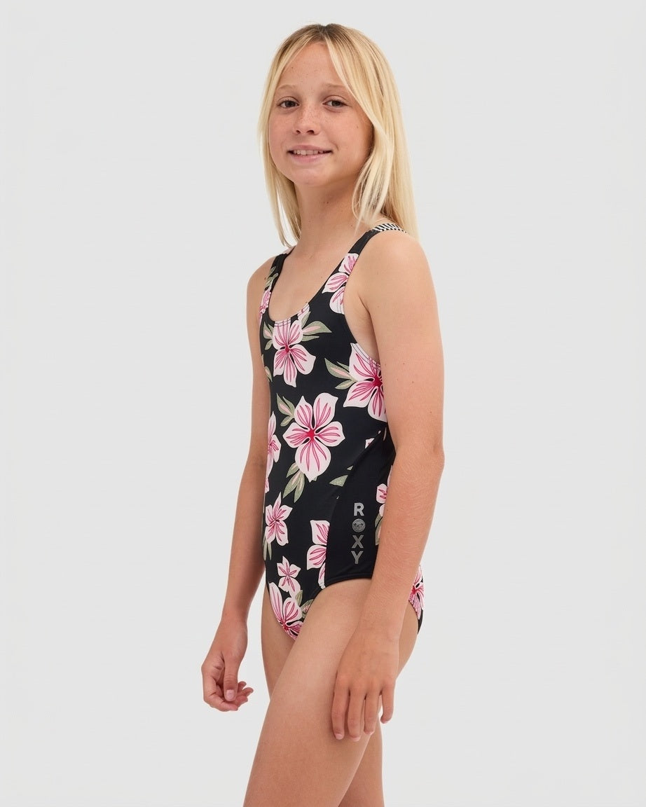 Roxy Of The Pacific One Piece Swimsuit in anthracite - side