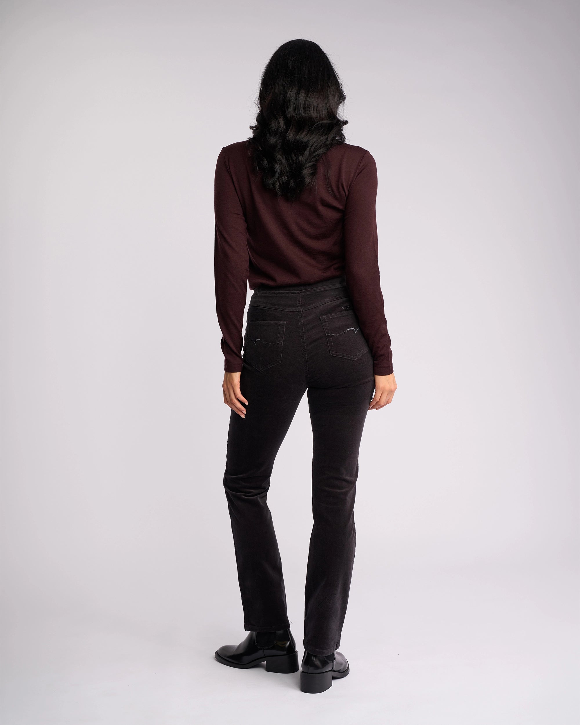 Vassalli Slim Leg Pull On Charcoal - back view