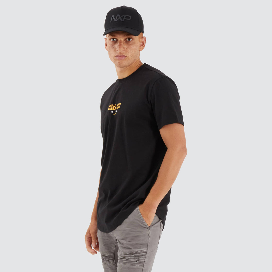 Vector Dual Curved Tee - Jet Black