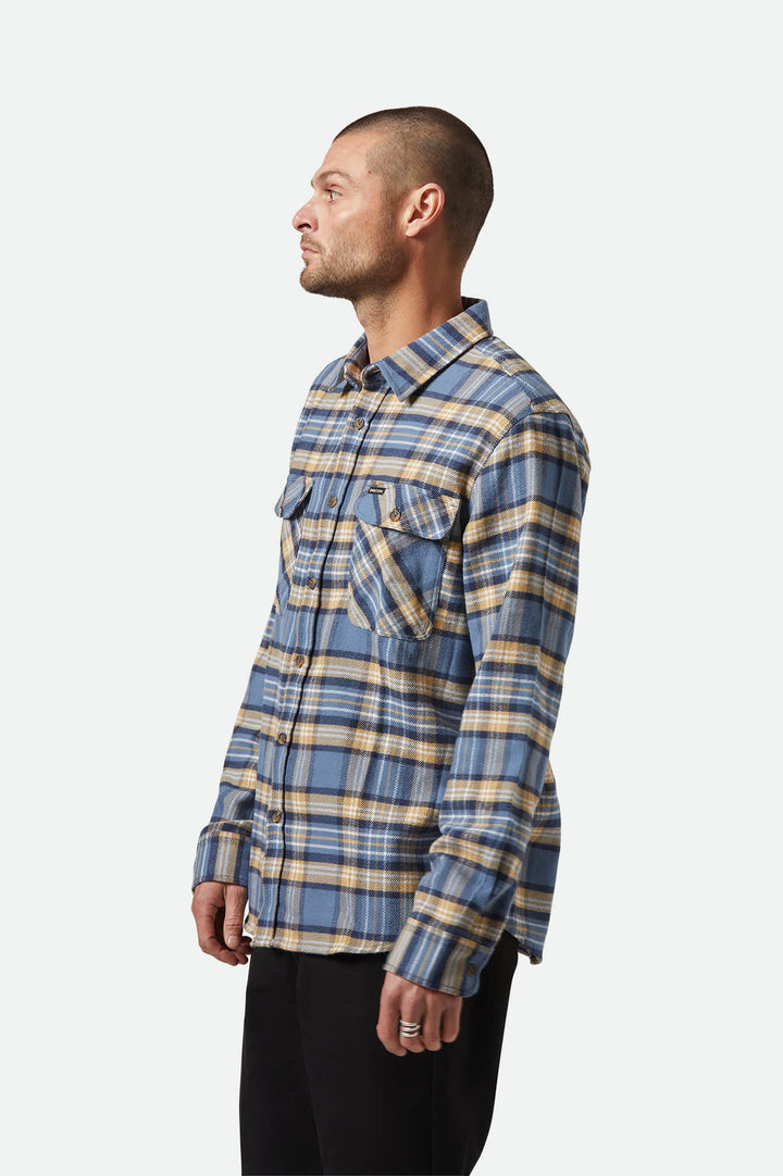 Bowery Flannel - Azure Blue / Washed Navy / Sand