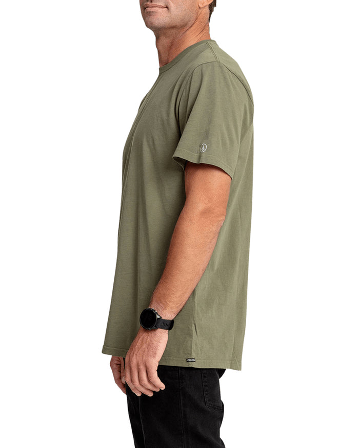Volcom Aus Wash Short Sleeve Tee - Army Green Combo (view 3)