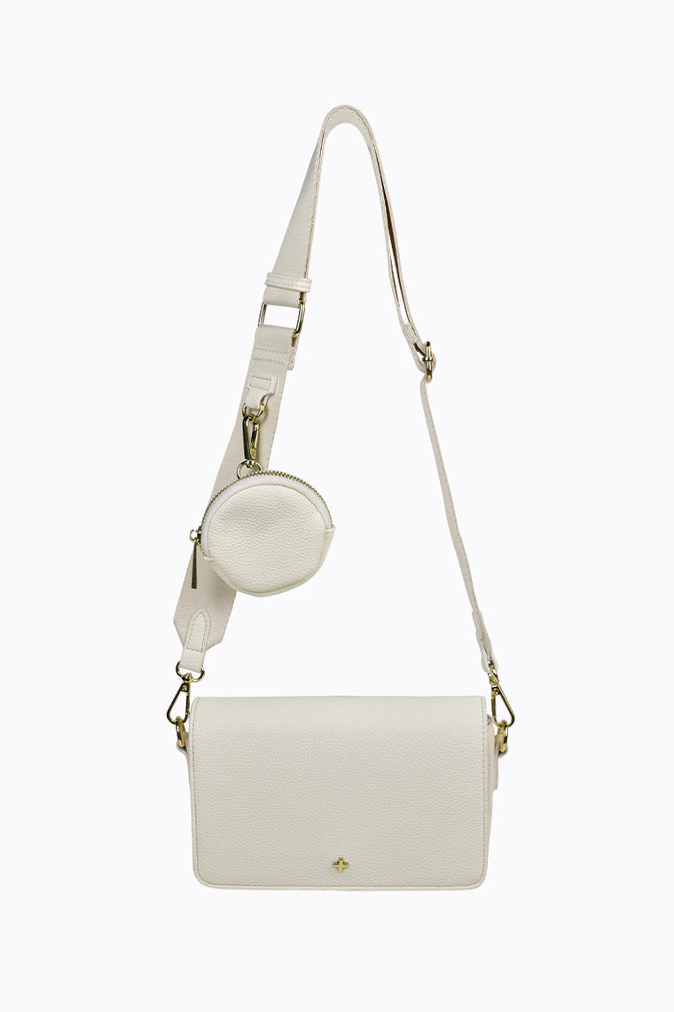 Peta + Jain Candi Flapover Crossbody - White Pebble / Gold