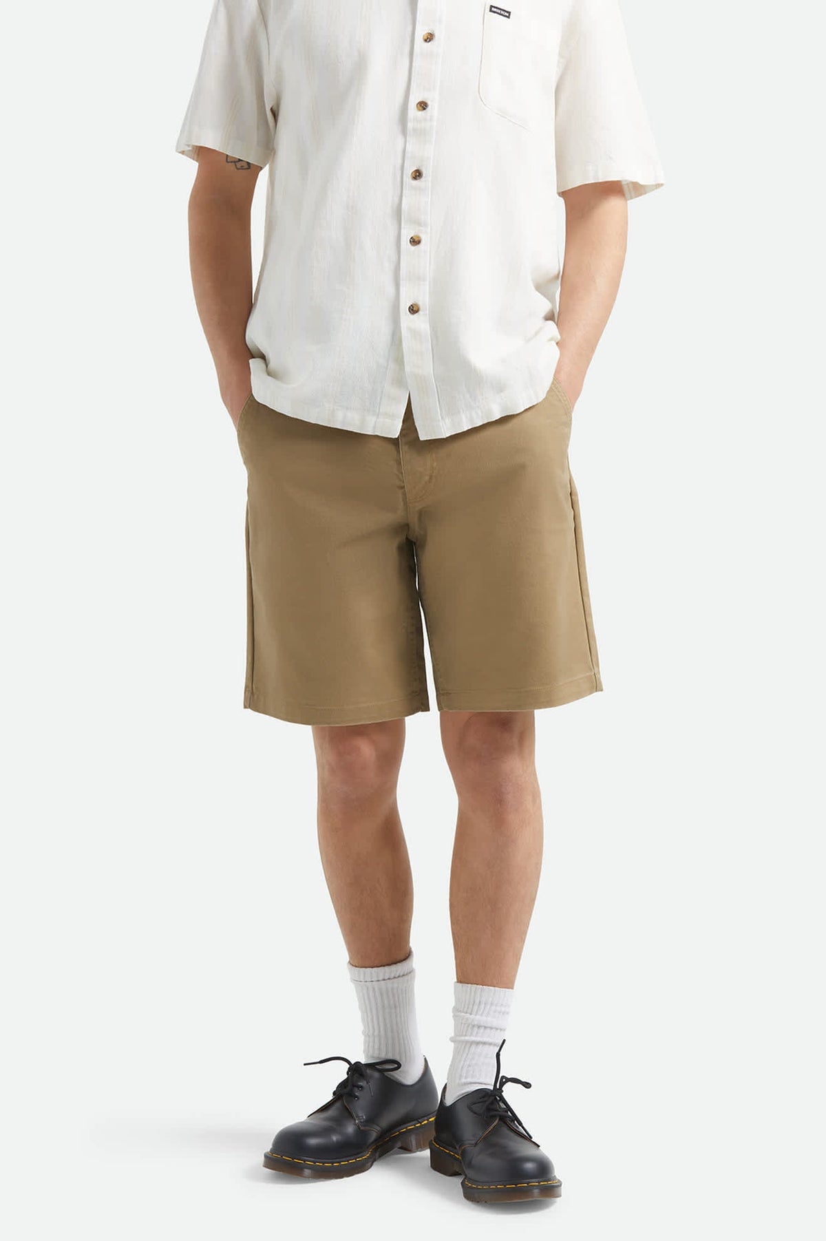 Brixton Santo Chino Short in khaki, back view