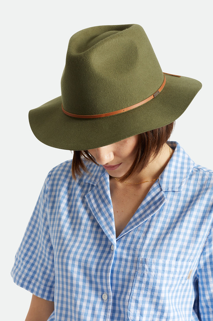 Brixton Wesley Fedora - Military Olive (view 2)
