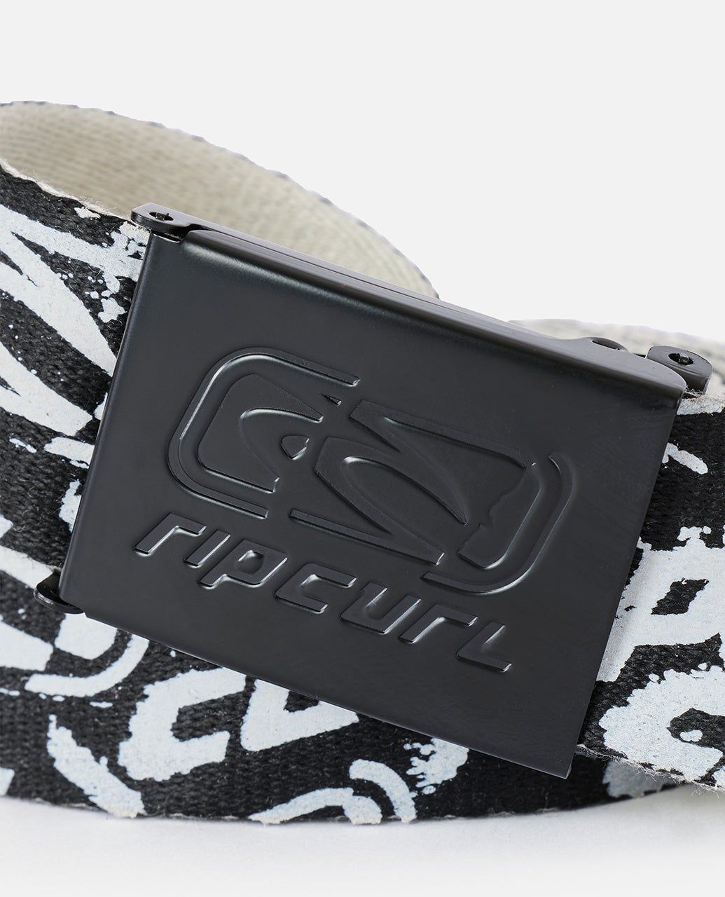 Rip Curl Archive Revo Webbing Belt in Black and White - detail