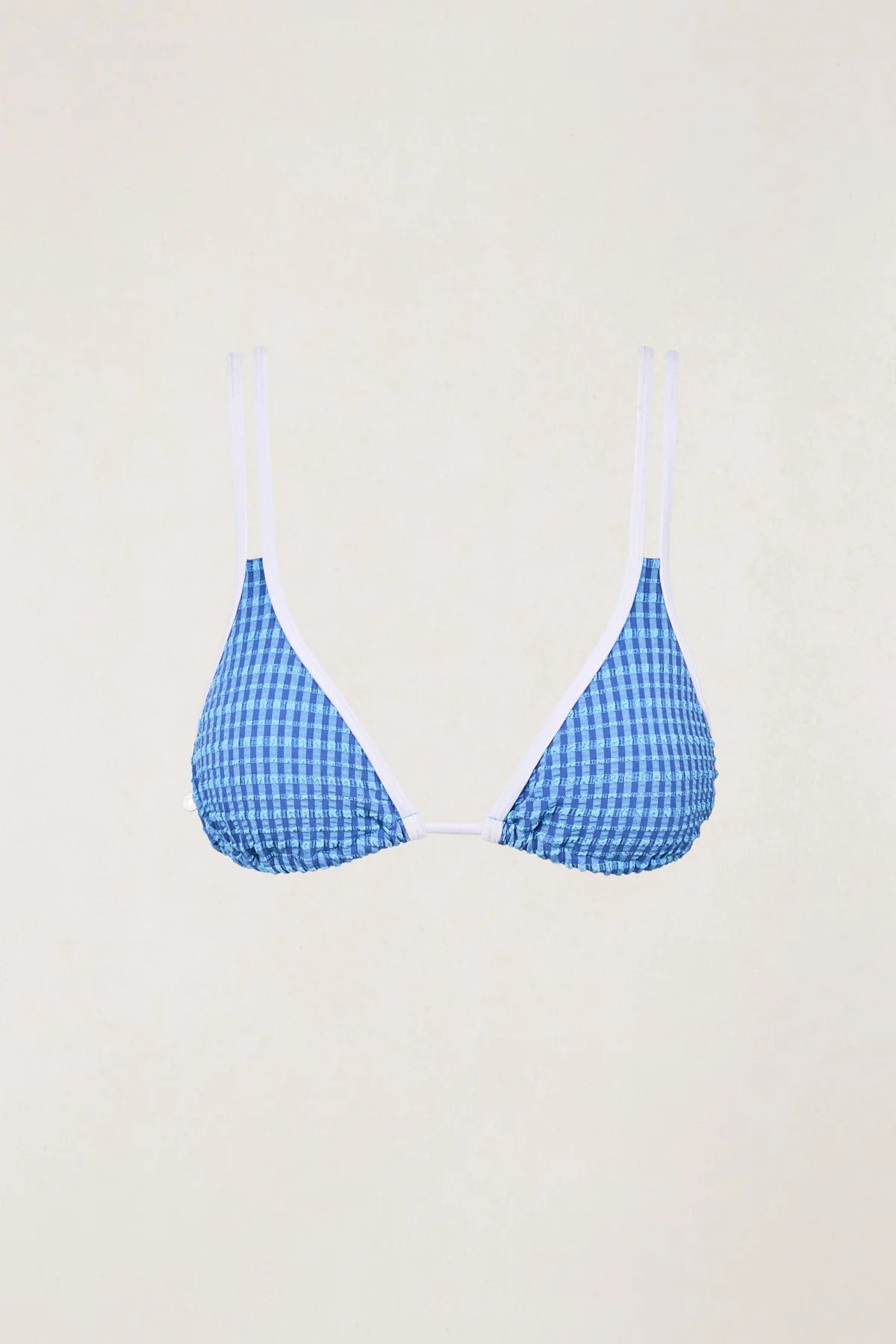 Lola Check Double Strap Slide Tri Top - Blue