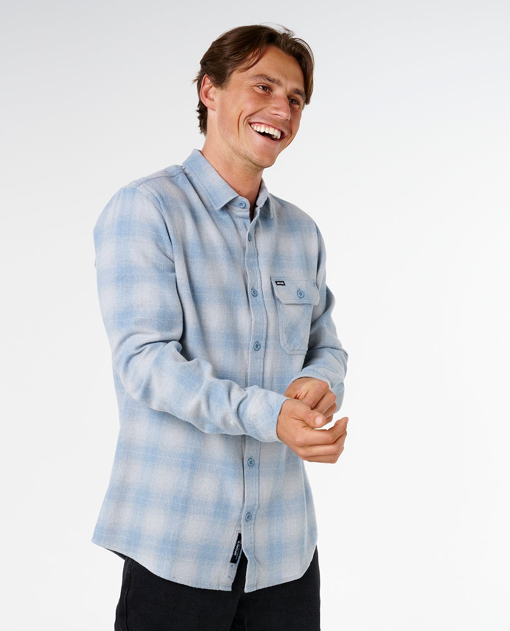 Rip Curl Grinners Flannel - Faded Denim (view 4)