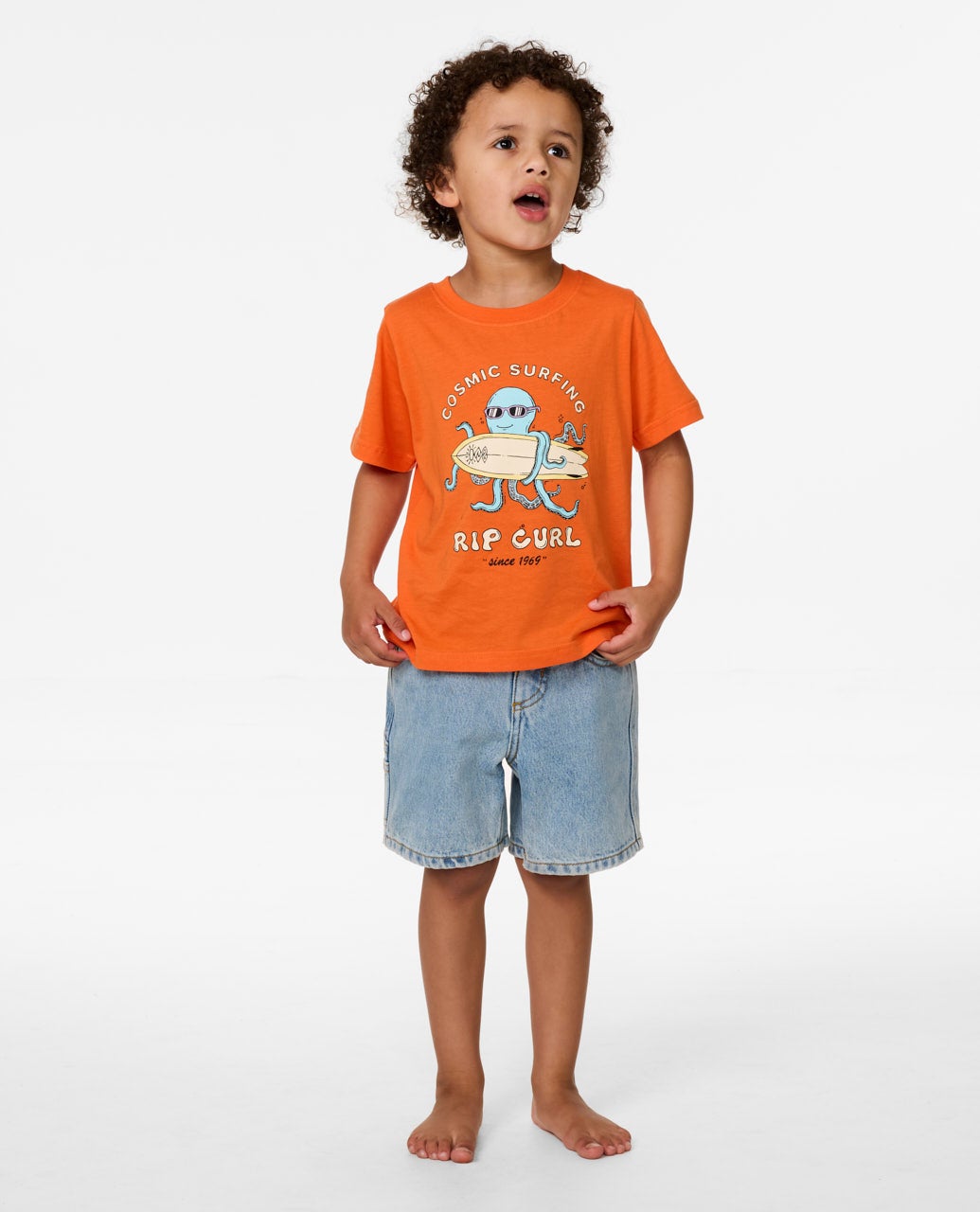 Rip Curl Cosmic Surfing Tee - Mandarin Orange (view 3)