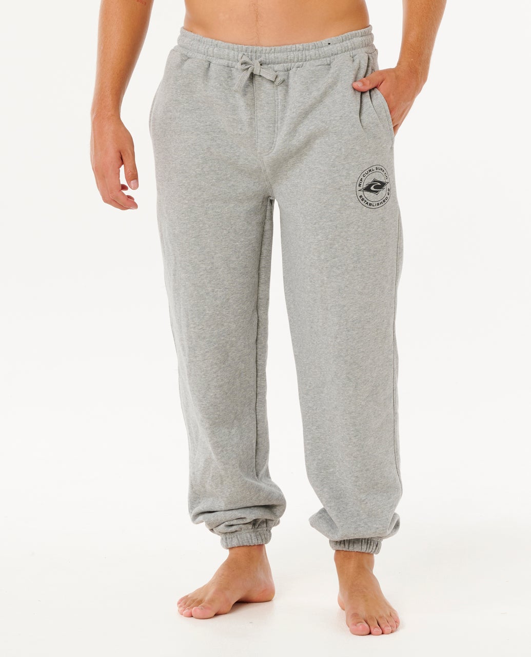 Rip Curl Stapler Trackpant in grey marle - front