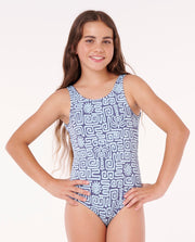 Sunset Luau One Piece - Girl - Blue - Catani Clothing